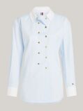 Blue Double Button Waisted Fitted Shirt  Women