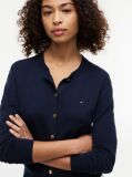 Blue Jersey Crew Neck Cardigan  Women