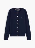Blue Jersey Crew Neck Cardigan  Women