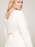 Beige Curve Slim Fit Belted V-Neck Midi Dress  Women