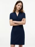 Blue Slim Open V-Neck Polo Dress  Women
