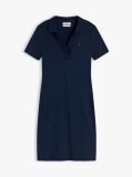 Blue Slim Open V-Neck Polo Dress  Women