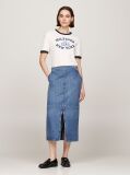 Denim Ψηλόμεση Slim Denim Midi Φούστα  Γυναίκες