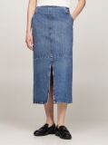 Denim Ψηλόμεση Slim Denim Midi Φούστα  Γυναίκες