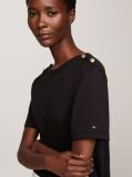 Black Stripe Boat Neck Relaxed T-Shirt  Women