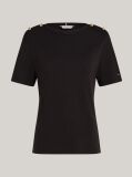 Black Stripe Boat Neck Relaxed T-Shirt  Women