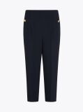 Blue Twill Relaxed Straight Leg Trousers  Women