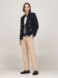 Beige Stretch Cotton Slim Straight Chinos  Women