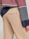 Beige Stretch Cotton Slim Straight Chinos  Women