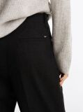 Black Wool Blend Relaxed Straight Leg Trousers  Women