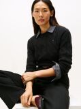 Black Pure Wool Cable Knit Jumper  Women