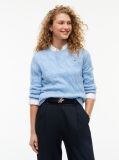 Blue Pure Wool Cable Knit Jumper  Women