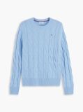 Blue Pure Wool Cable Knit Jumper  Women