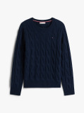 Blue Pure Wool Cable Knit Jumper  Women