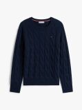 Blue Pure Wool Cable Knit Jumper  Women