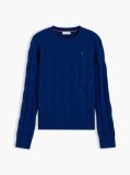 Blue Pure Wool Cable Knit Jumper  Women
