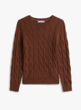 Brown Pure Wool Cable Knit Jumper  Women