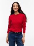 Red Pure Wool Cable Knit Jumper  Women