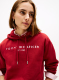Red Logo Embroidery Hoody  Women