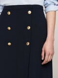 Multi Embossed Button Twill Midi Skirt  Women