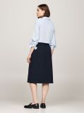 Multi Embossed Button Twill Midi Skirt  Women