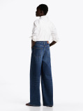 Blue Faded High Rise Wide Leg Jeans  Women