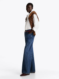 Blue Faded High Rise Wide Leg Jeans  Women