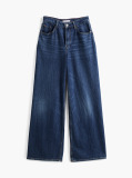 Blue Faded High Rise Wide Leg Jeans  Women
