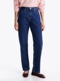 Blue Mid Rise Straight Leg Jeans  Women