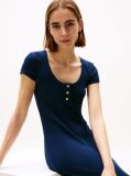 Μπλε Henley Φόρεμα Σε Slim Γραμμή  Γυναίκες