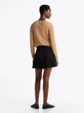 Black Pleated Mini Skirt  Women