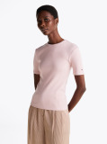 Pink Ribbed Slim T-Shirt  Women