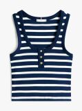 Multi Henley Slim Tank Top  Women