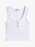 White Henley Slim Tank Top  Women