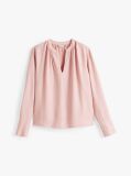 Pink Gathered V-Neck Relaxed Blouse  Women