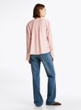 Pink Gathered V-Neck Relaxed Blouse  Women