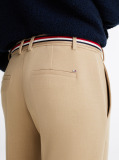 Beige Slim Fit Straight Cropped Trousers  Women