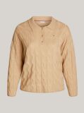 Khaki Curve Pure Wool Relaxed Polo Jumper  Women
