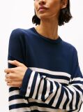 Multi Relaxed Crew Neck Jumper With Silk  Women