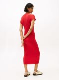 Red Cap Sleeve Ribbed Midi Jumper Dress  Women