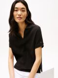 Black Relaxed Polo Shirt  Women
