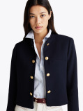 Μπλε Blazer Με Mandarin Γιακά Σε Στενή Γραμμή  Γυναίκες