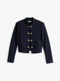 Μπλε Blazer Με Mandarin Γιακά Σε Στενή Γραμμή  Γυναίκες