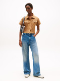 Brown Regular Fit Gold-Tone Button Shirt  Women