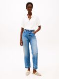 White Relaxed Fit Short Sleeve Shirt  Women