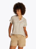 Multi Relaxed Fit Short Sleeve Linen Blouse  Women