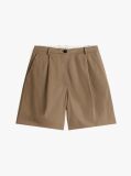 Brown Pleated Bermuda Shorts  Women