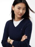 Blue Cable Knit V-Neck Jumper  Women