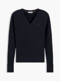 Grey Cable Knit V-Neck Jumper  Women