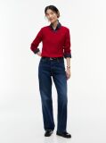 Red Cable Knit V-Neck Jumper  Women